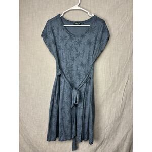 Toad & Co Dress Cue Wrap Cafe Knee Length Heather Blue Women’s M Pockets